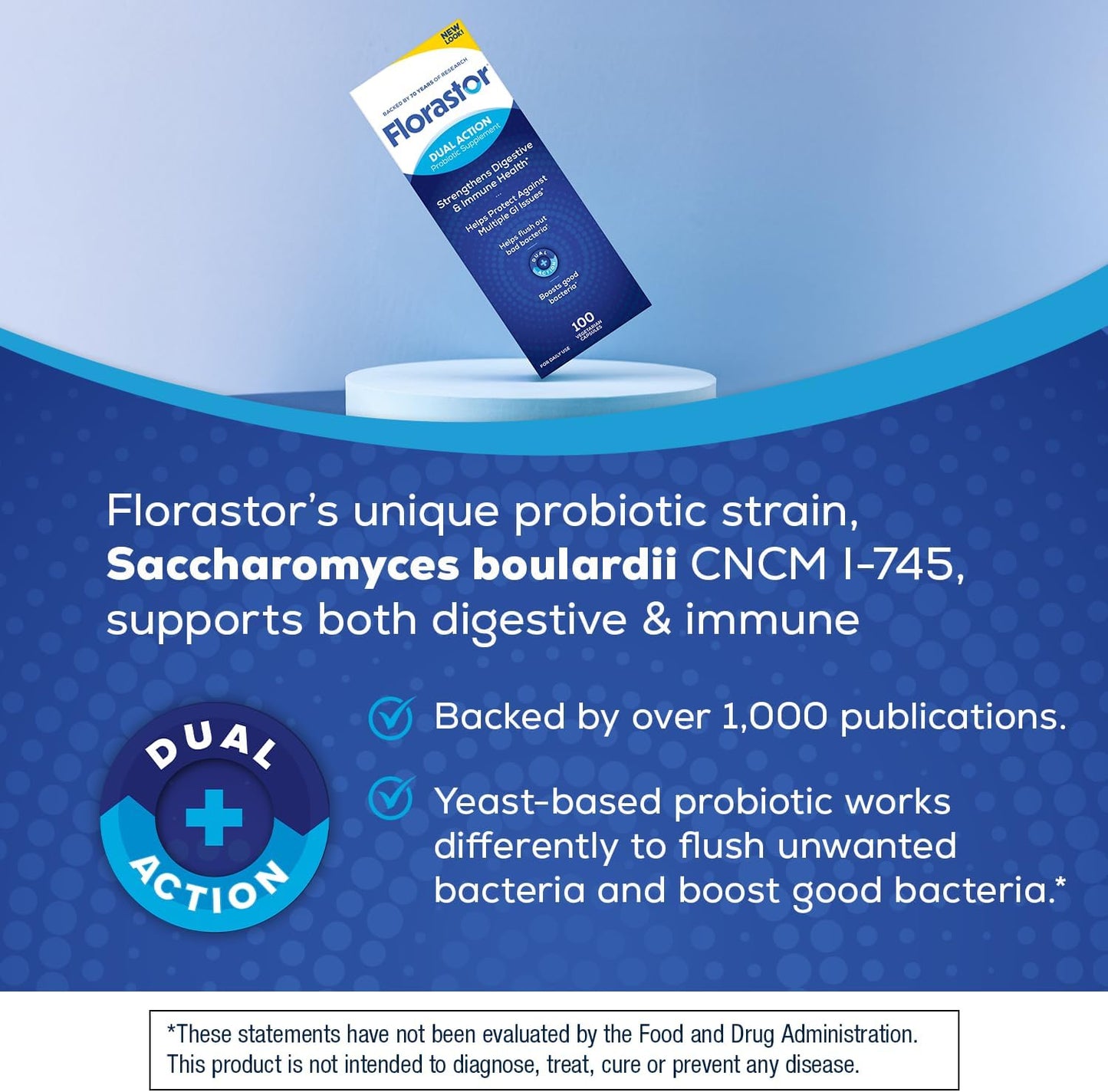 Her Florastor® Balanced Benefits Digest + De-stress Probiotic Supplement